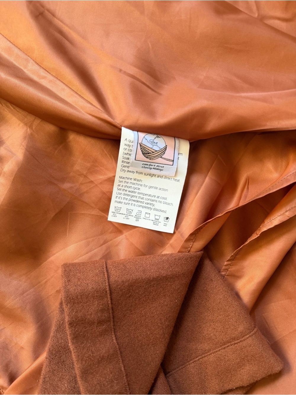 LinenNaive Naomi 33 Button Up High Waisted Wool Lined Skirt in Brick Brown Large - Picture 6 of 6